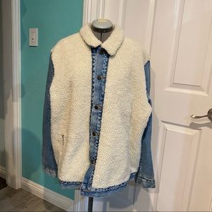Levi's Blue and Cream Sherpa Jacket